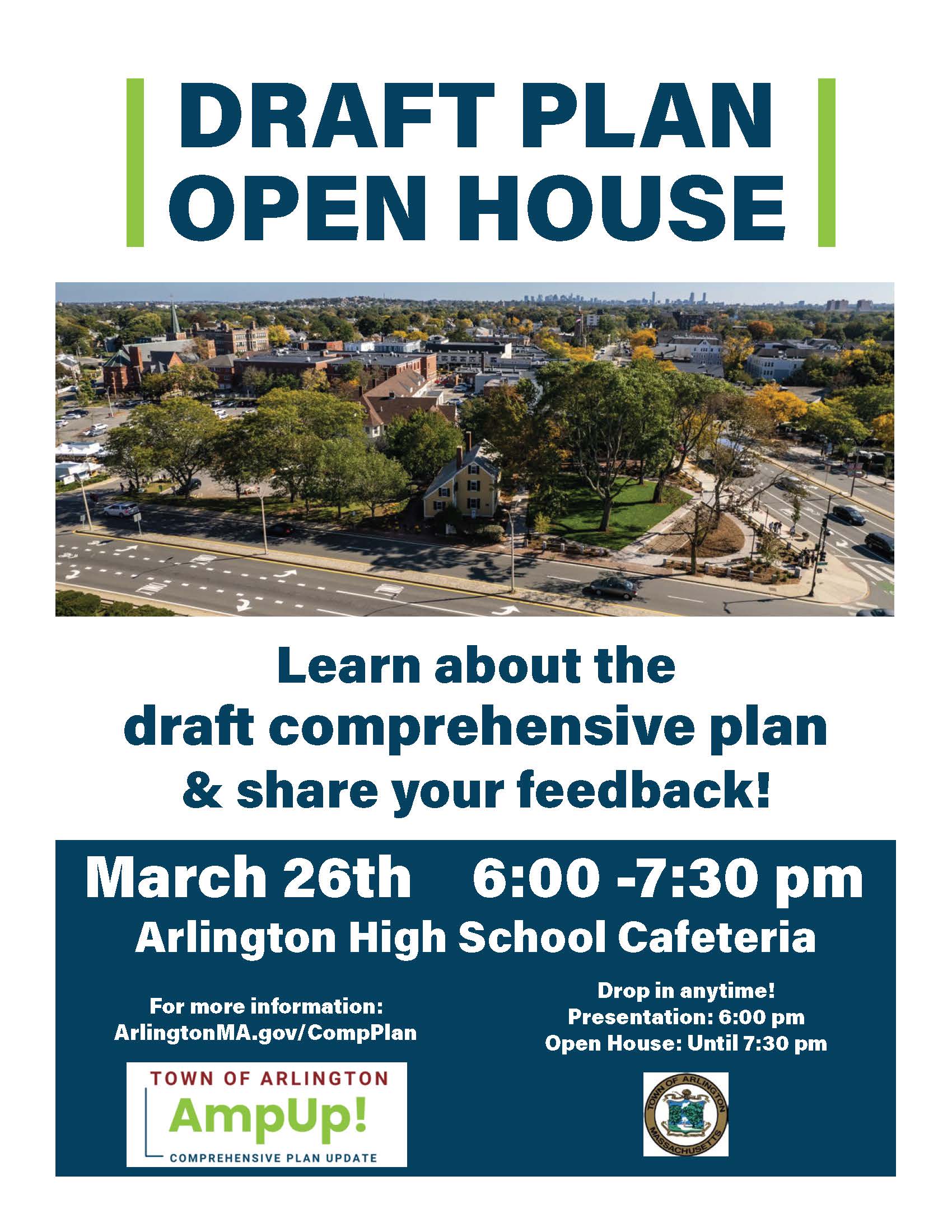 Flyer promoting March 26 draft plan open house