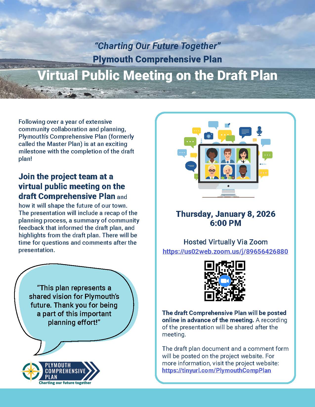 Flyer promoting January 8, 2026 Zoom meeting